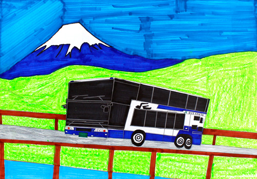 富士山とバス