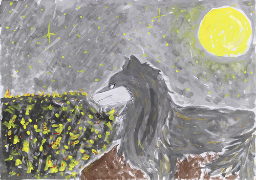 月夜の狼